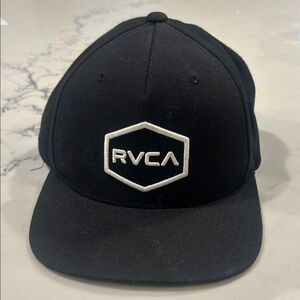 RVCA Black and White Logo Cap Never Worn